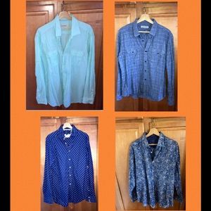 Lot 4 Shirts Tommy Bahama Bugatchi, James Campbell, Robert Graham L blue mint